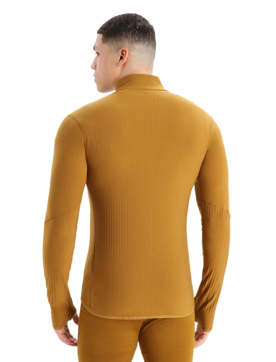 Icebreaker RealFleece™ Merino Descender Long Sleeve Zip Miesten Takki Ruskea | FI 1242CTVE